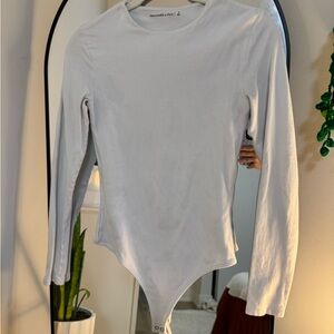 Abercrombie & Fitch White Crew Neck Bodysuit